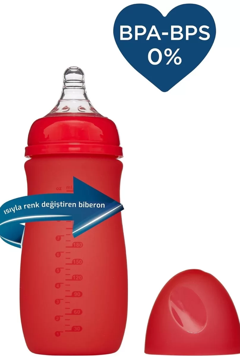 Bebedor Isıyla Renk Değiştiren Cam Biberon 260ml 52302