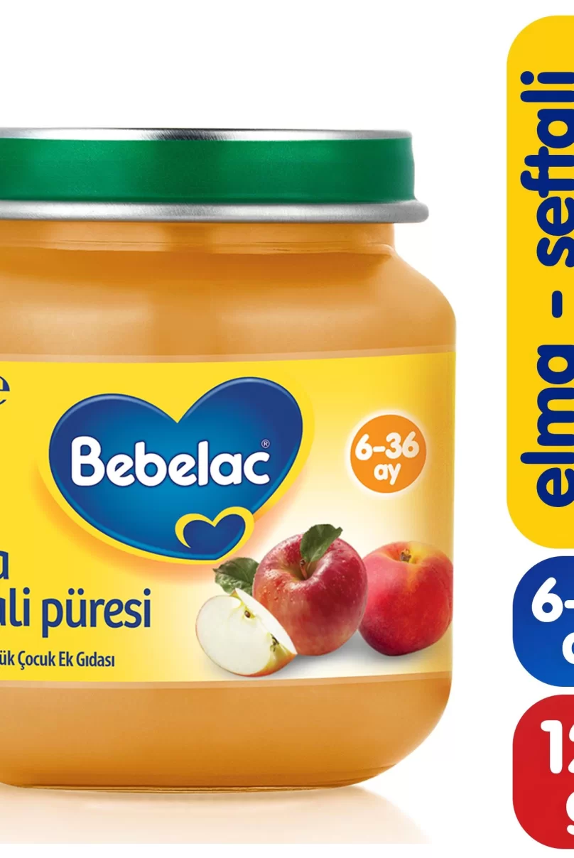 Bebelac Elma Şeftali Püresi Kavanoz Maması 125 Gr