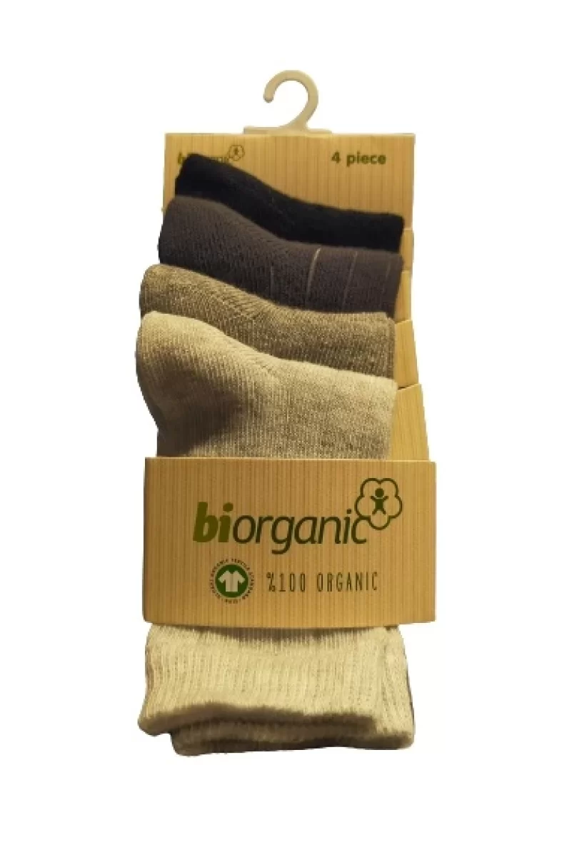 Bibaby Biorganic 4Lü New Basıc Çocuk Çorap 68387 Gri