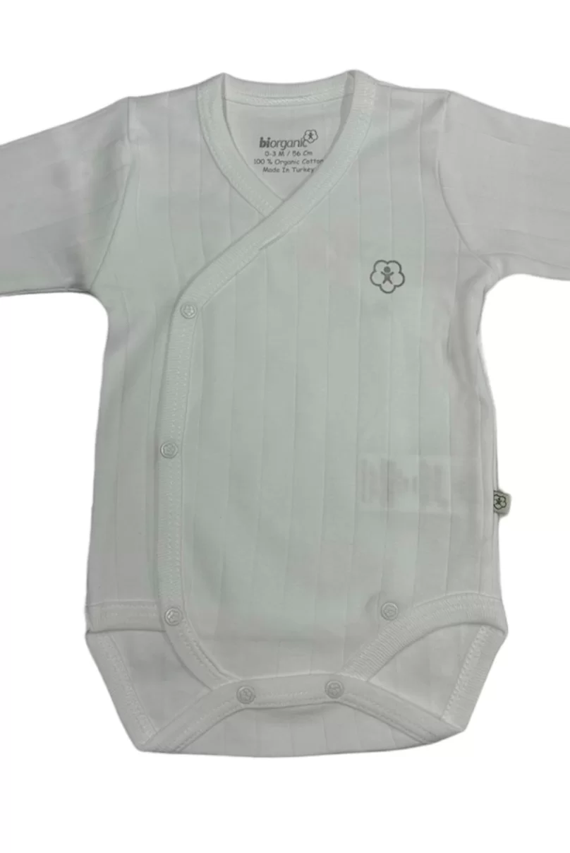 Bibaby Biorganic Brave Lion Uzun Kollu Kruvaze Body 56967 Ekru