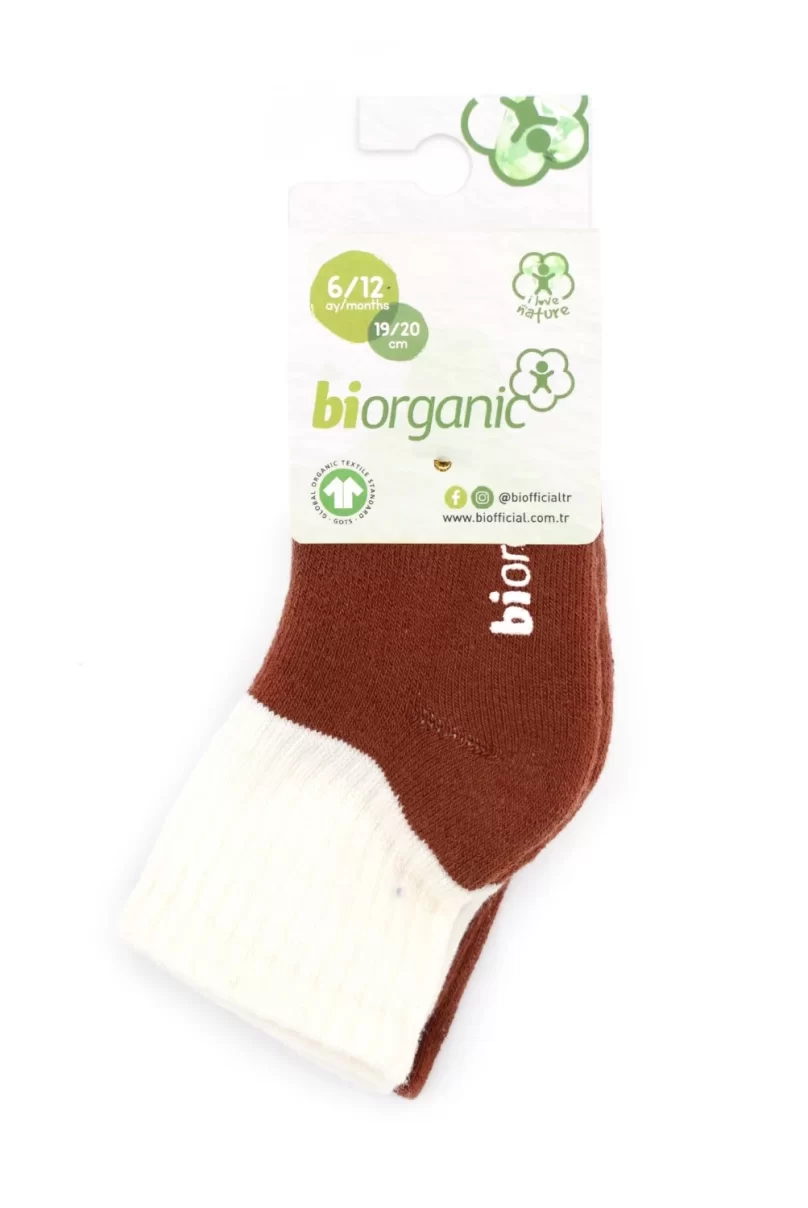 Bibaby Biorganic Colours 2Li Havlu Kaymaz Çorap 68480 Ekru Kiremit