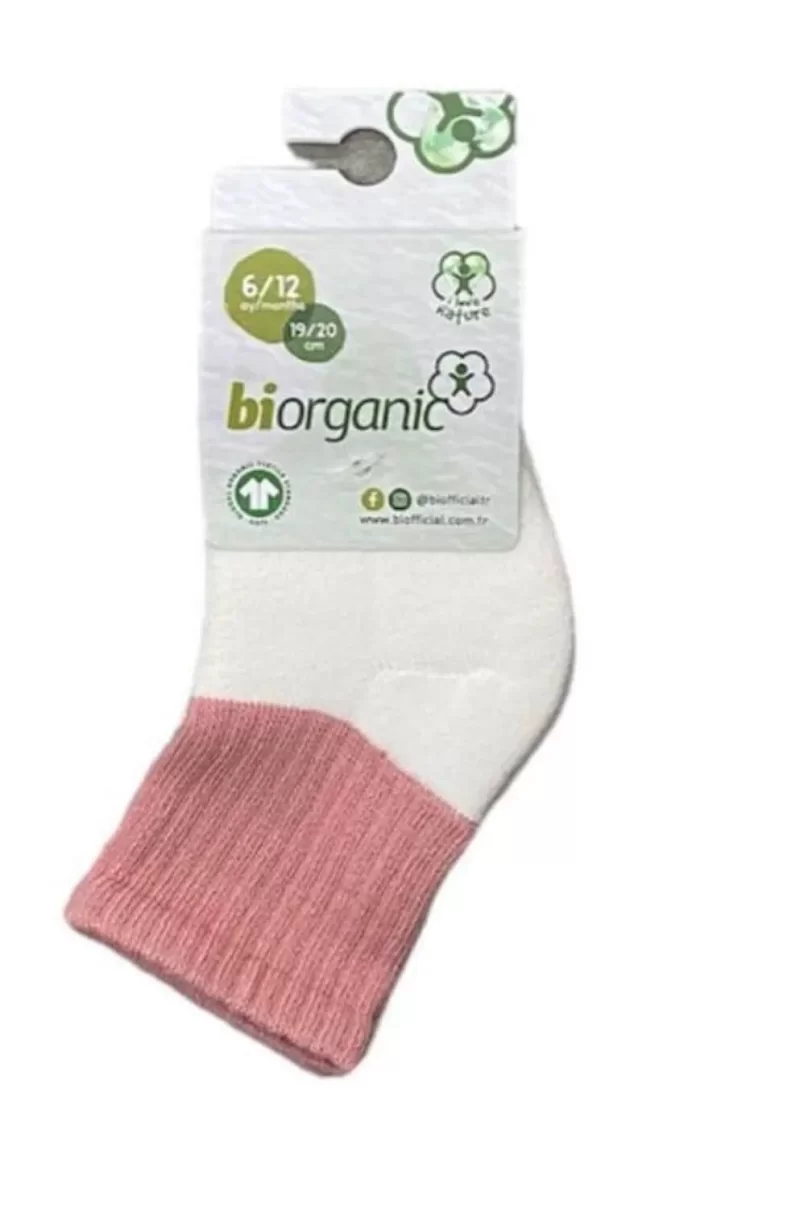 Bibaby Biorganic Colours 2Li Havlu Kaymaz Çorap 68480 Ekru Pudra