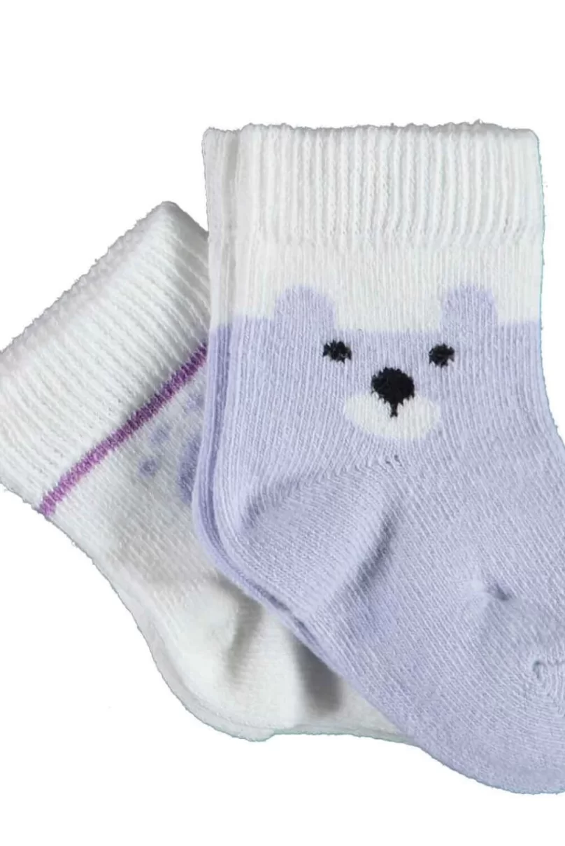 Bibaby Biorganic Happy Bear 2Li Çorap 68413 Lila