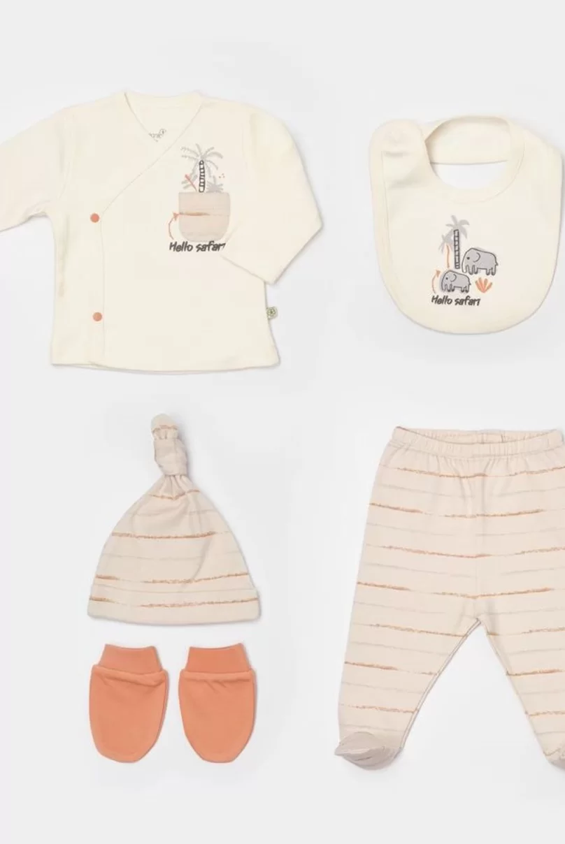 Bibaby Biorganic Hello Safari 5Li Hastane Çıkış Seti 62334 Ekru Kiremit