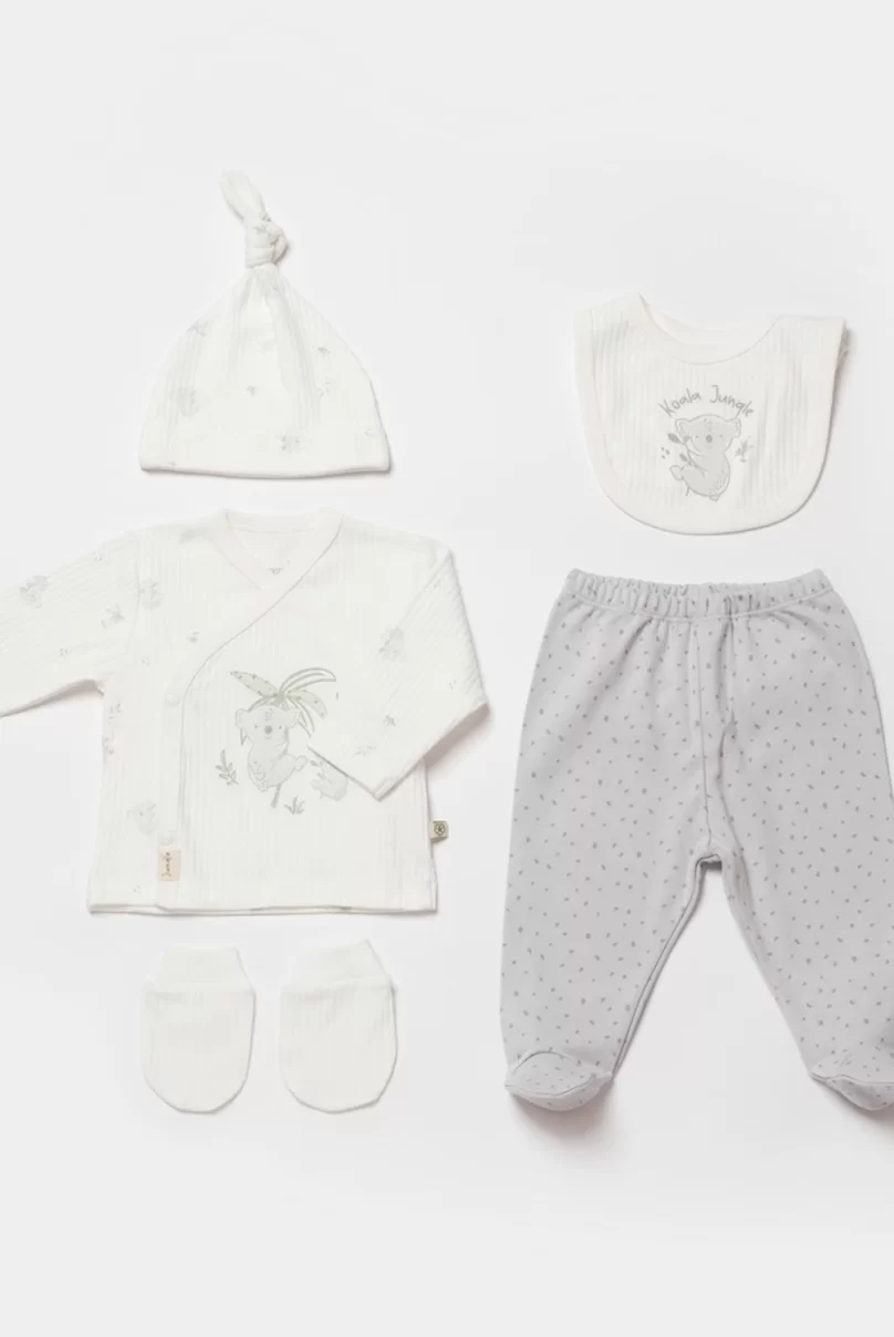 Bibaby Biorganic Koala Jungle 5Li Hastane Çıkış Seti 62325 Gri