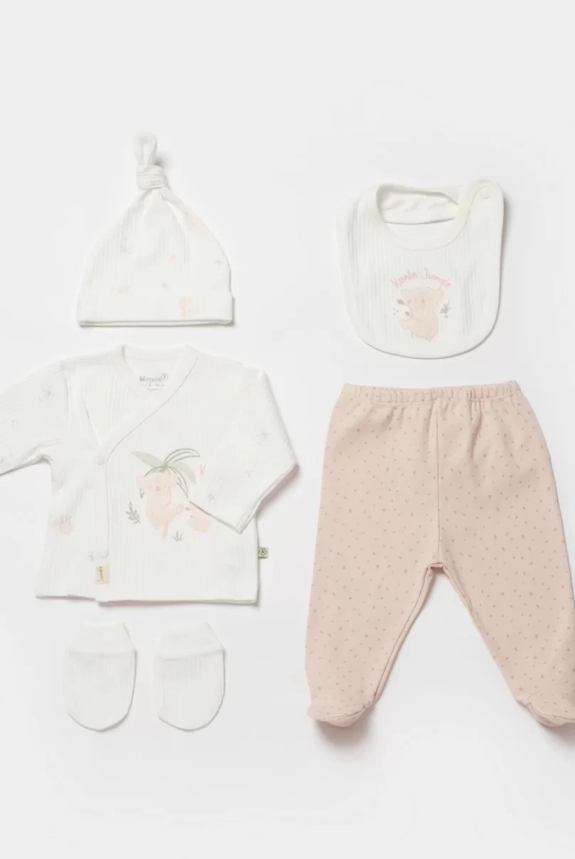 Bibaby Biorganic Koala Jungle 5Li Hastane Çıkış Seti 62325 Pembe