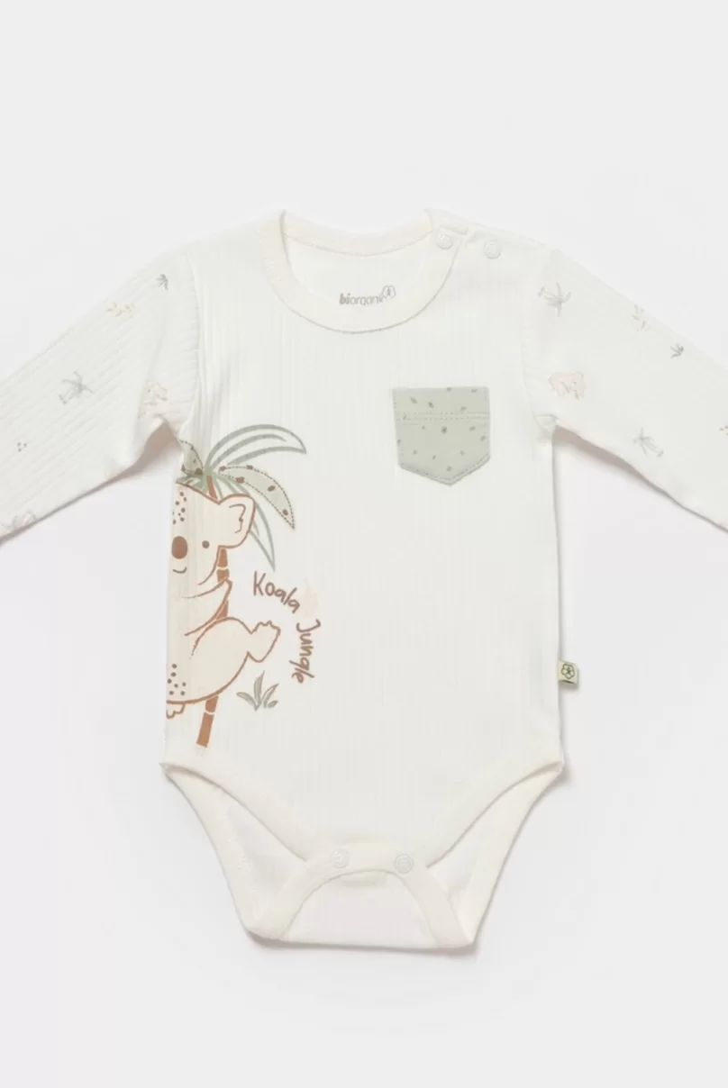 Bibaby Biorganic Koala Jungle Uzun Kol Bebek Body 56969 Mint