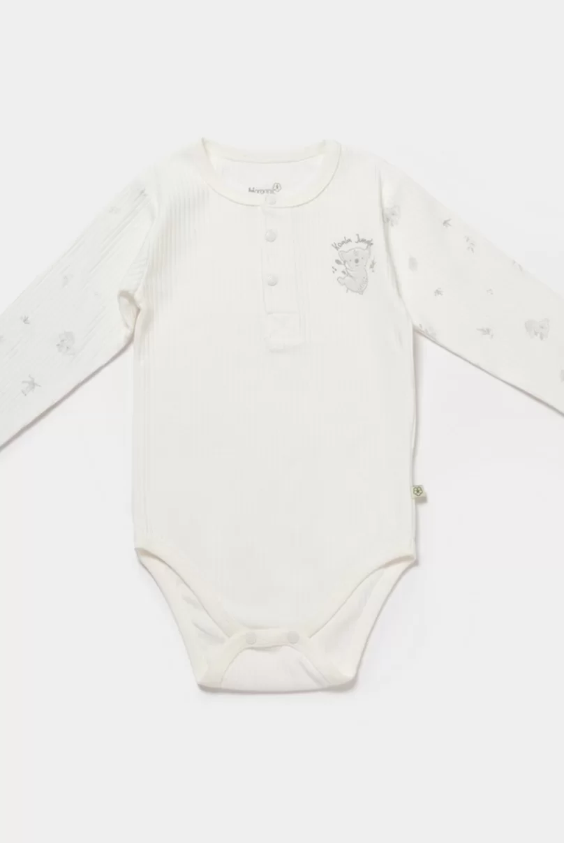 Bibaby Biorganic Koala Jungle Uzun Kol Bebek Body 56973 Gri