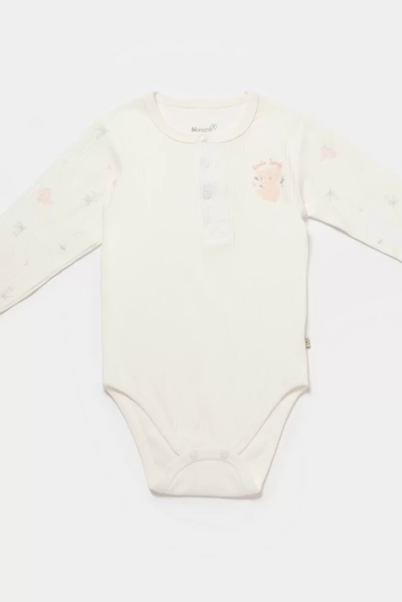 Bibaby Biorganic Koala Jungle Uzun Kol Bebek Body 56973 Pembe