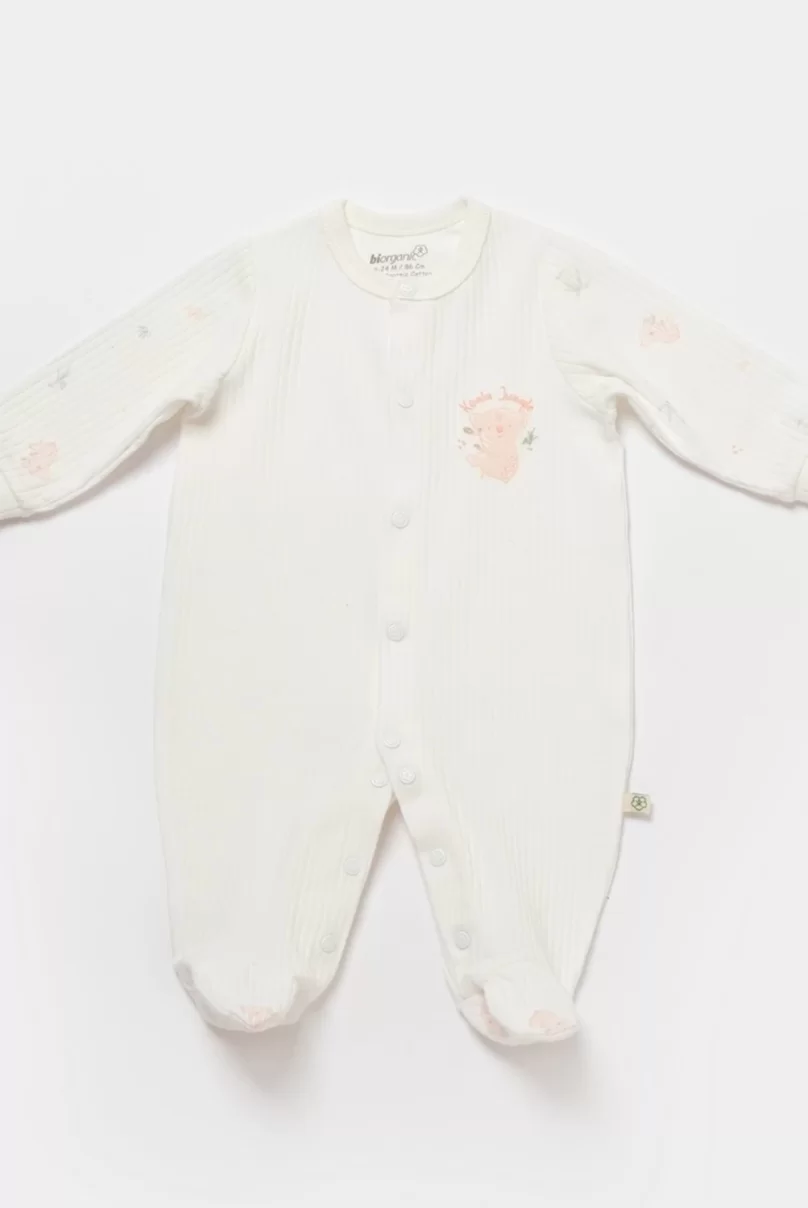 Bibaby Biorganic Koala Jungle Yenidoğan Bebek Tulum 60732 Pembe