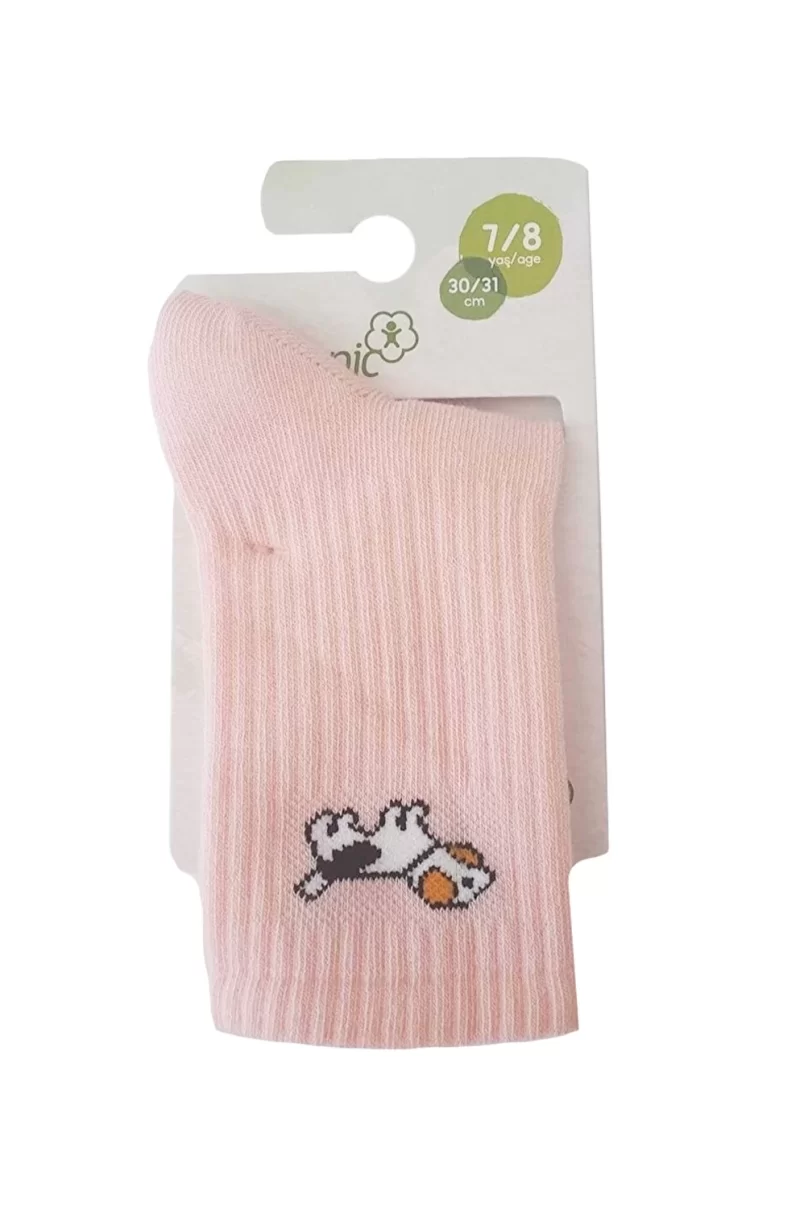 Bibaby Biorganic New Animals Yaş Soket Çorap 68425 Pembe