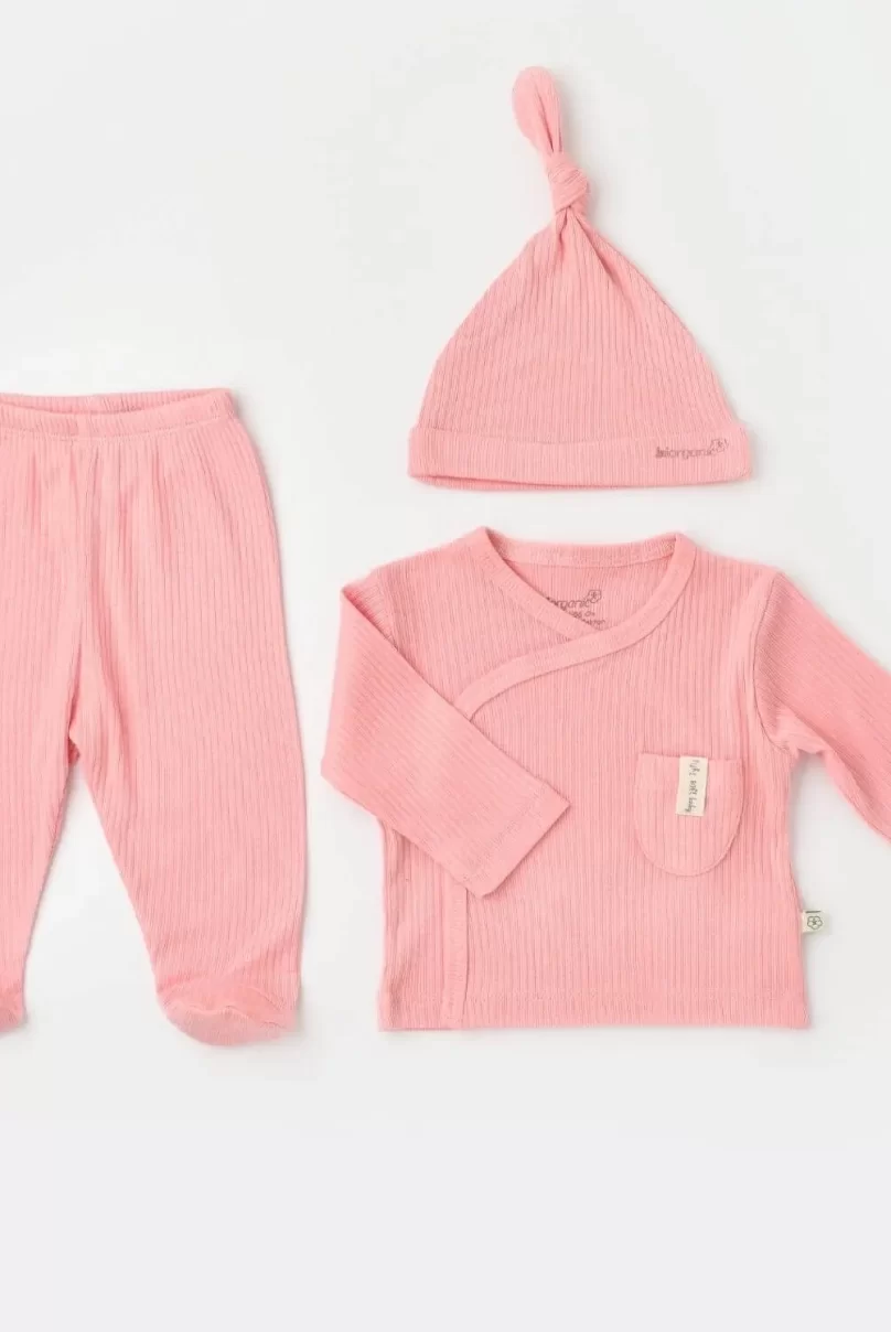 Bibaby Biorganic Soft Modal 3Lü Zıbın Set 73293 Pembe