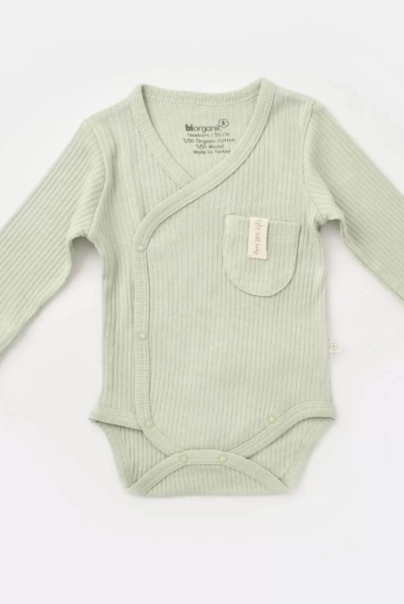 Bibaby Biorganic Soft Modal Eldivenli Kruvaze Body 56904 Yeşil