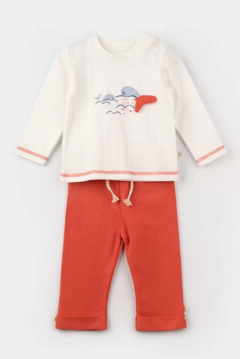 Bibaby Biorganic Sun Lets Sail 2Li Bebek Takım 59791 Ekru Mavi