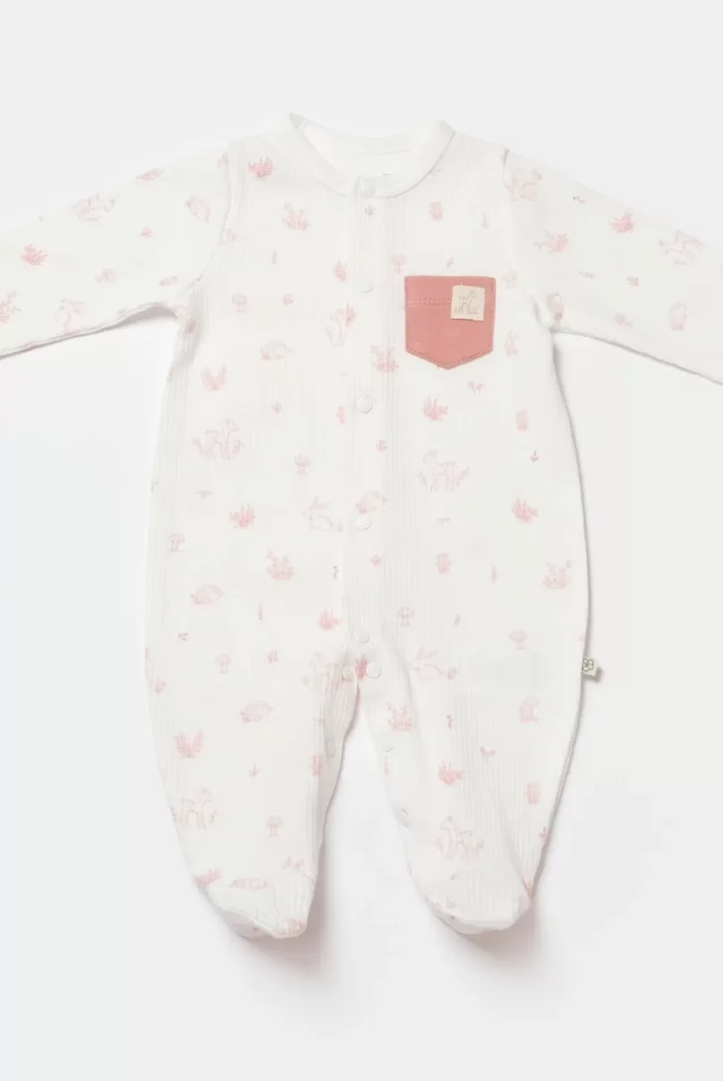 Bibaby Biorganic Waffle Deer And Bird Tulum 60741 Ekru Rose