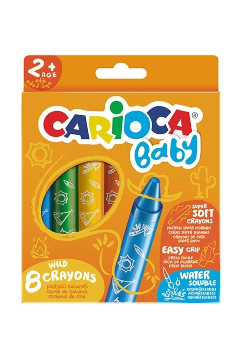 Carioca Jumbo Bebek Elleri Kirletmeyen Pastel Boya Kalemi 8Li