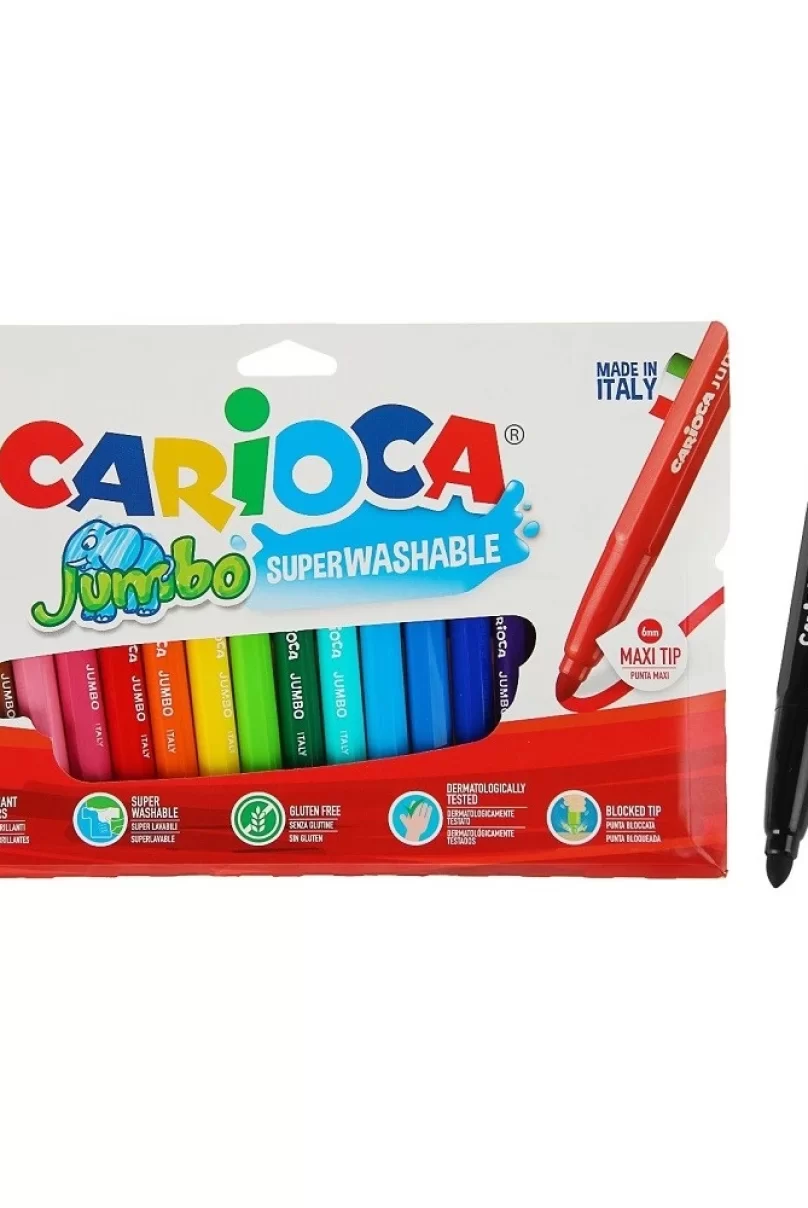 Carioca Jumbo Süper Yıkanabilir Keçeli Boya Kalemi 18Li