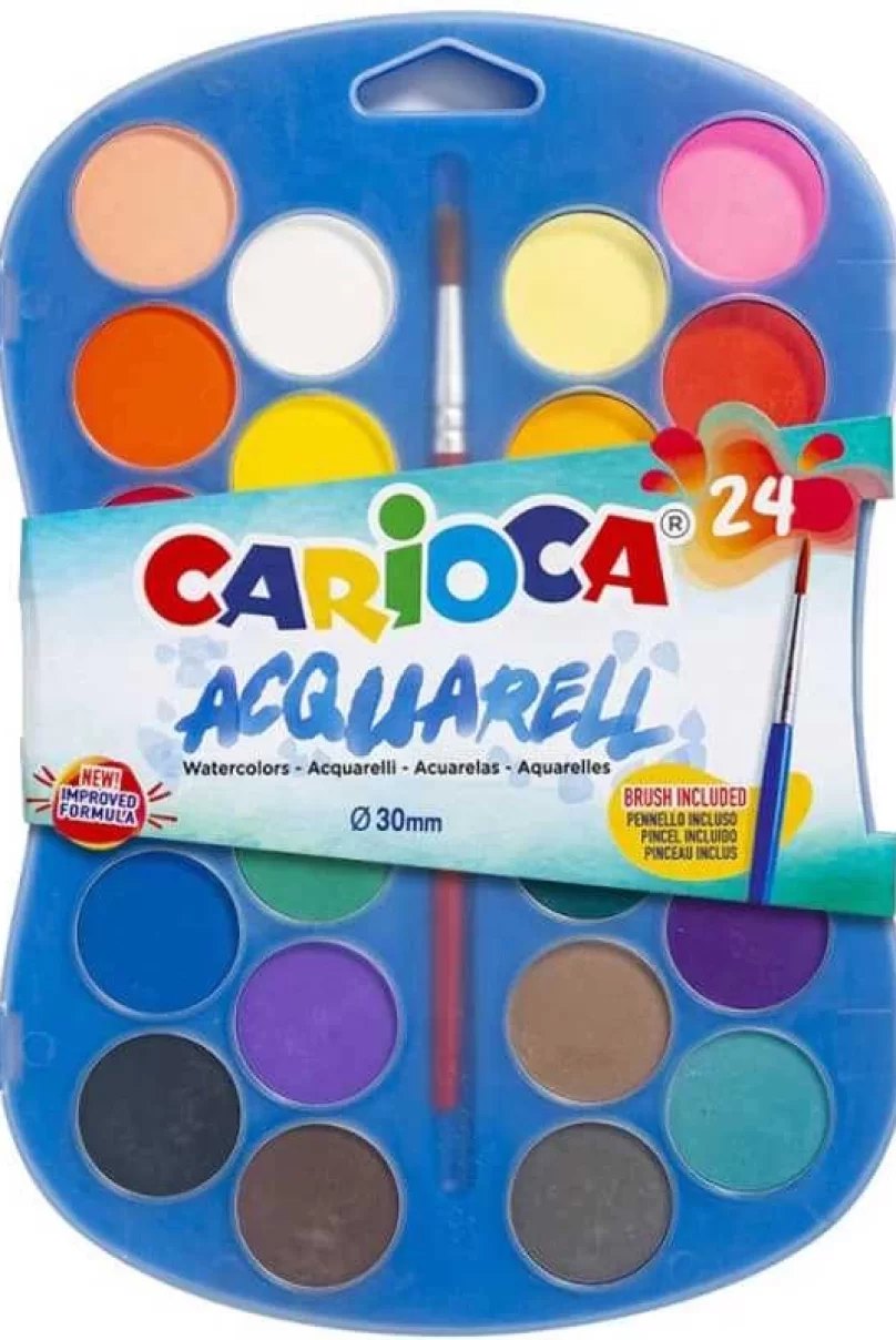 Carioca Sulu Boya 30 mm Fırçalı 24Lü