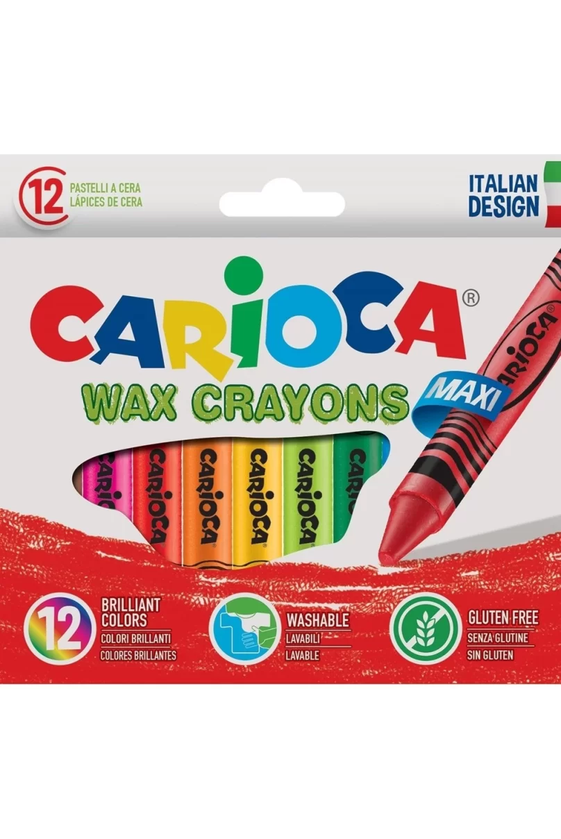 Carioca Wax Maxi Yıkanabilir Pastel Boya Kalemi 12Li