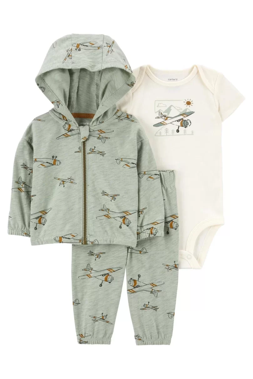 Carters Erkek Bebek 3lü Hırkalı Set 1R040610 Renkli