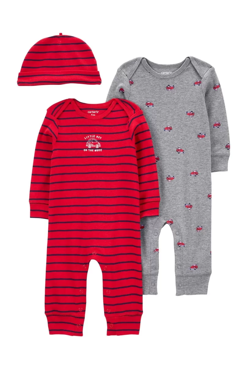 Carters Erkek Bebek Tulum Set 3lü Paket 1R038210 Renkli