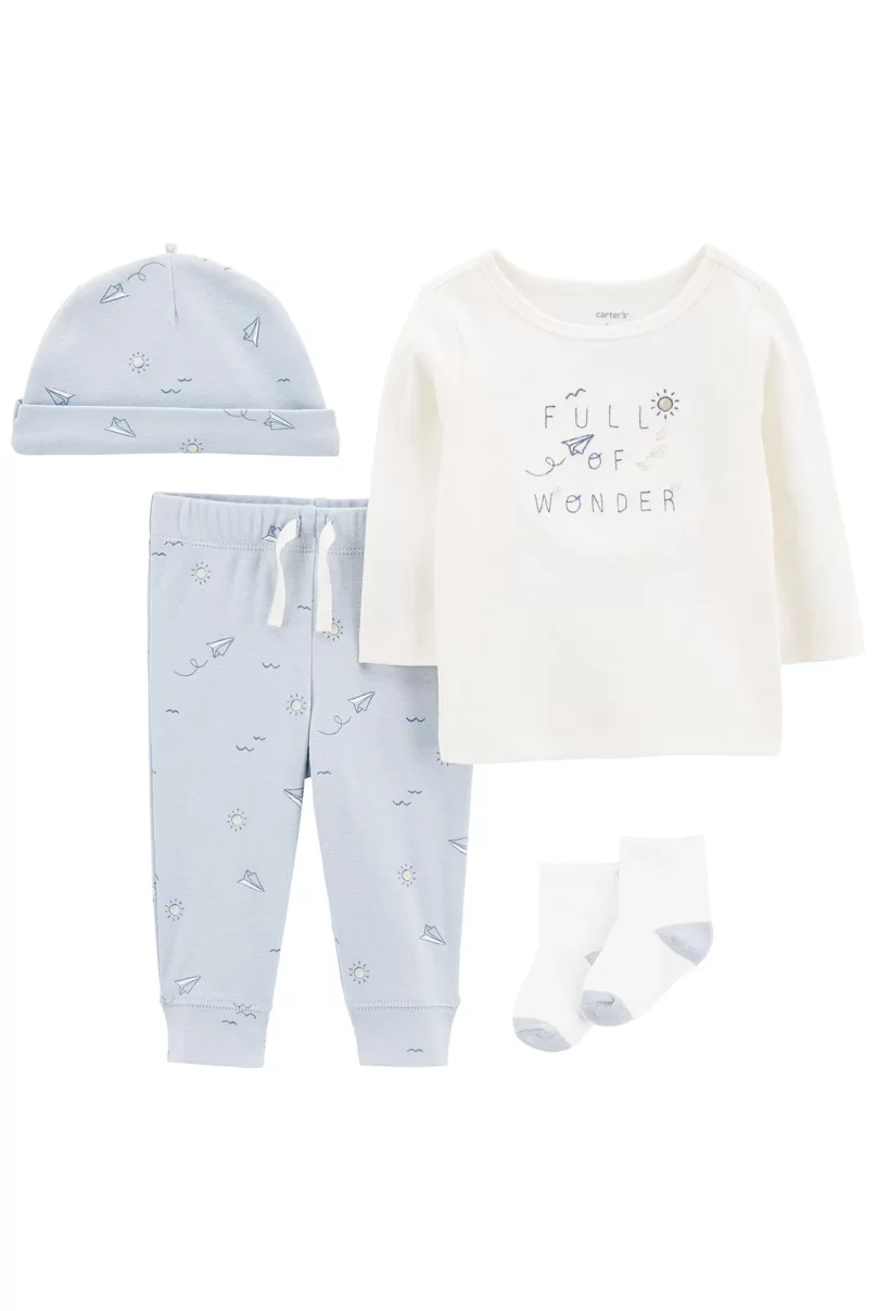 Carters Layette Erkek Bebek 4Lü Set 1P600110 Karışık Renkli