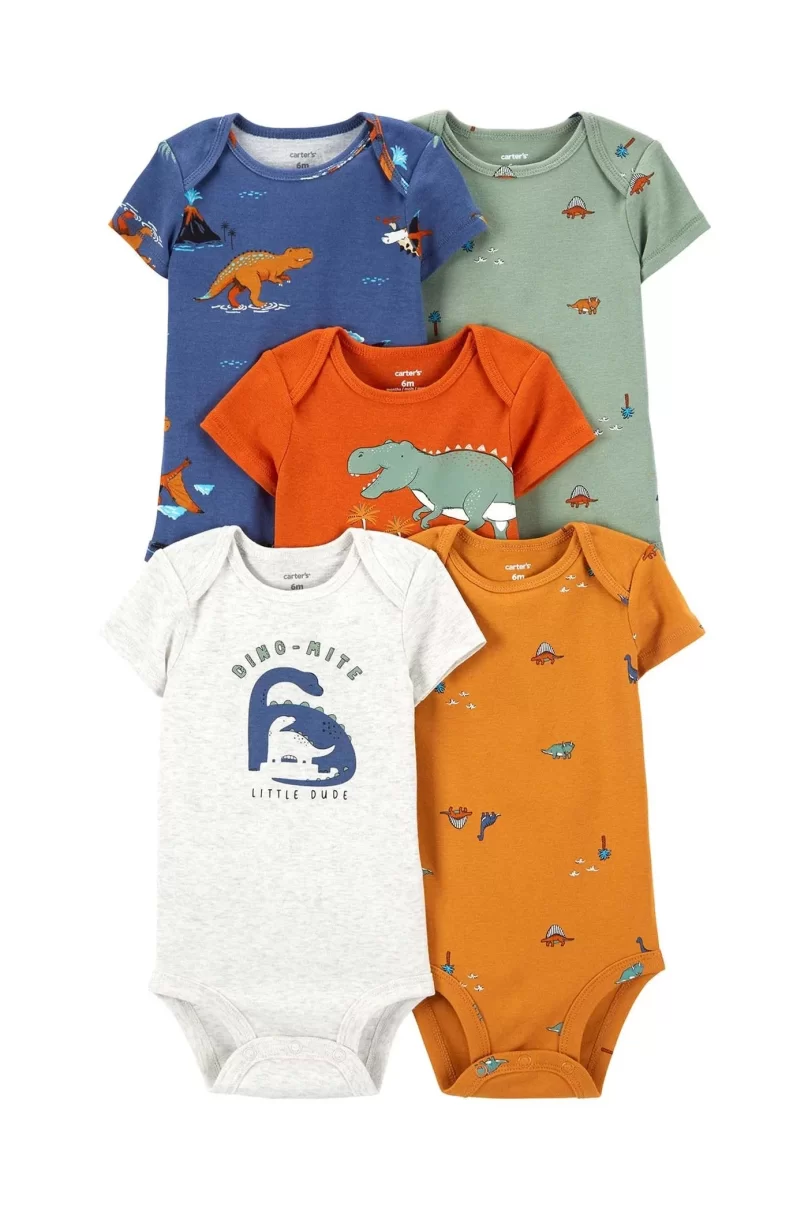 Carters Layette Erkek Bebek 5Li Kısa Kol Body 1P559910 Karışık Renkli