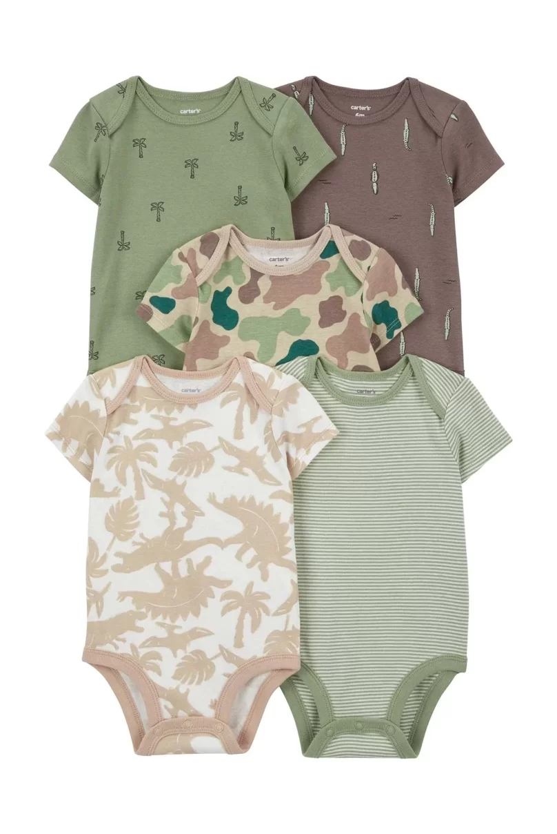 Carters Layette Erkek Bebek 5Li Kısa Kol Body 1Q934510 Karışık Renkli