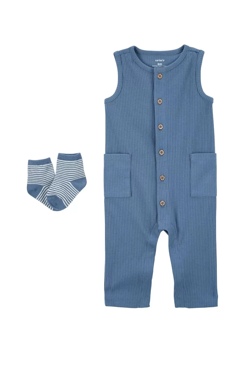 Carters Layette Erkek Bebek Tulumlu Set 1P599810 Karışık Renkli