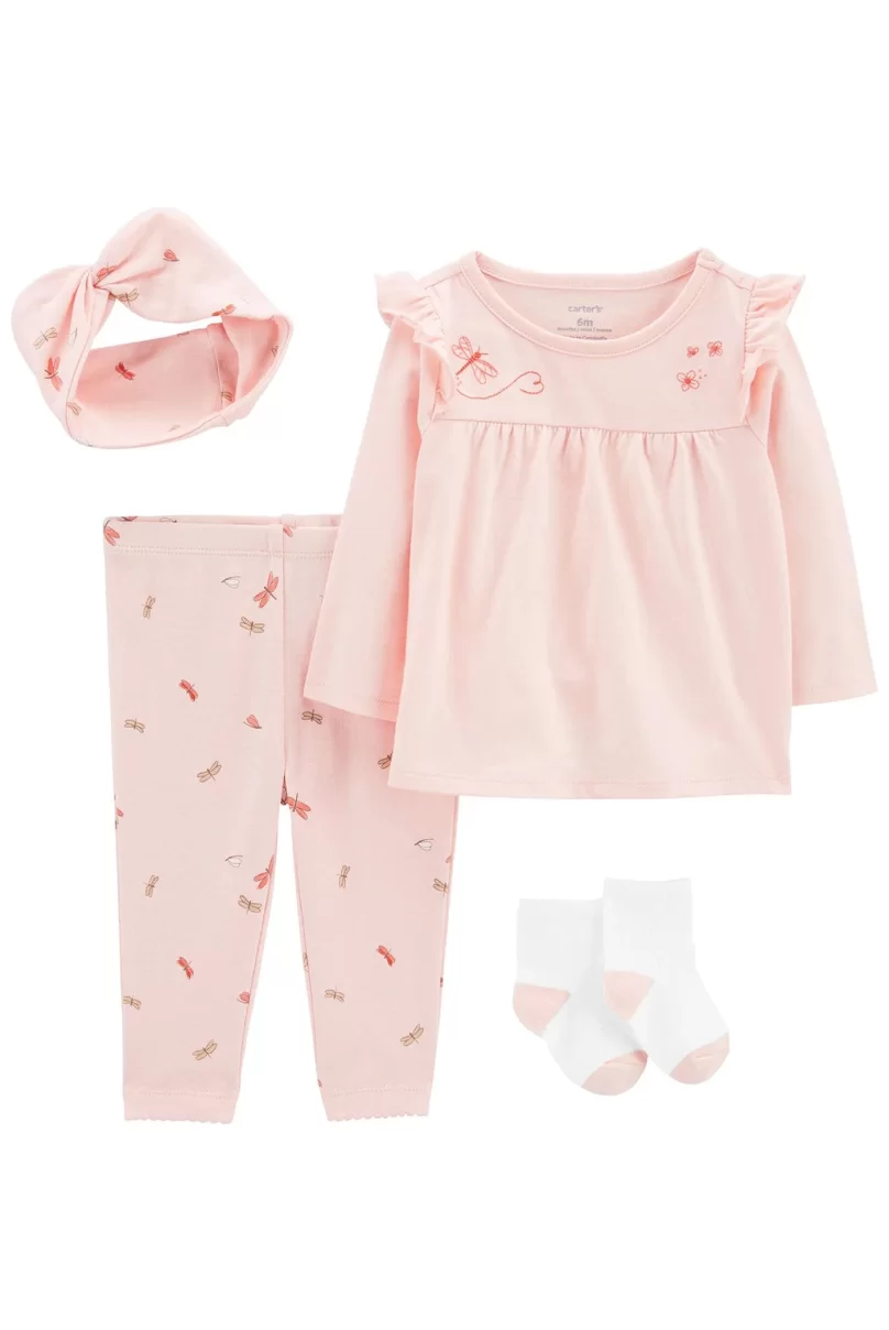 Carters Layette Kız Bebek 4Lü Set 1P559310 Karışık Renkli