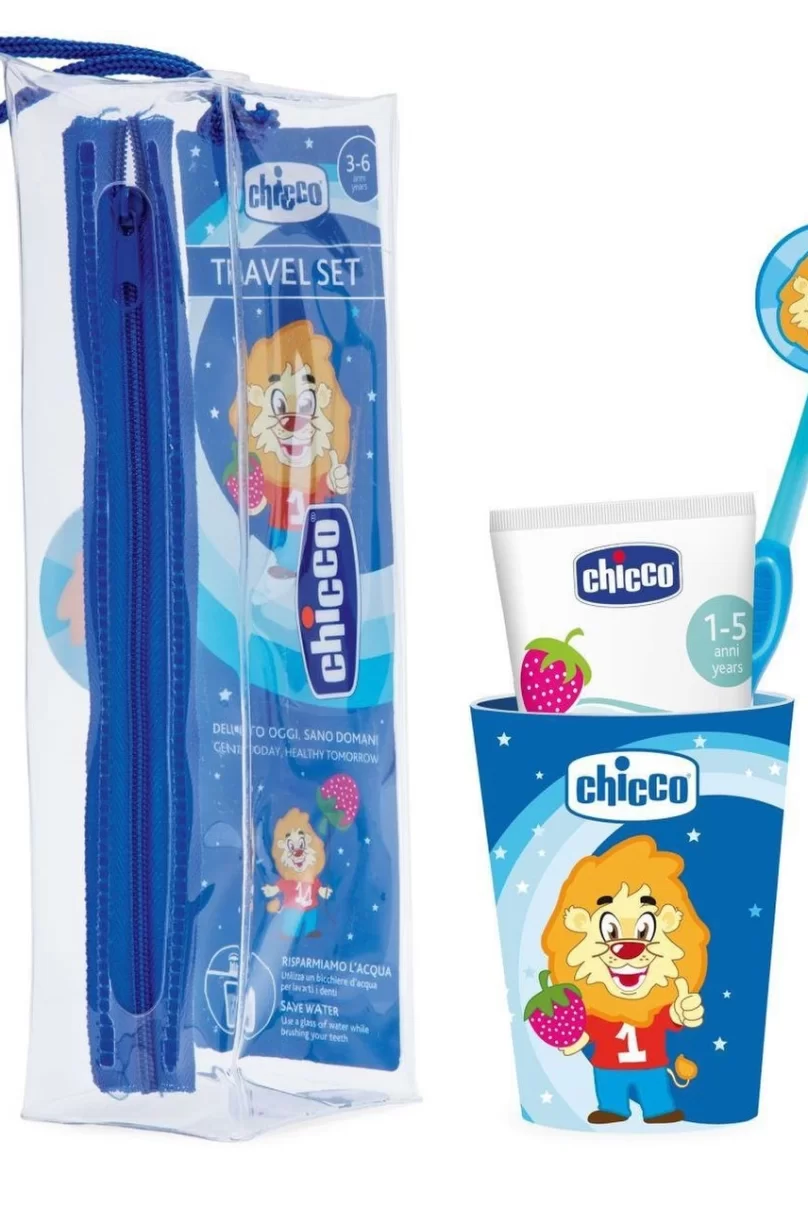 Chicco Diş Fırçası Seyahat Seti Bardaklı 3 Yaş+ Erkek