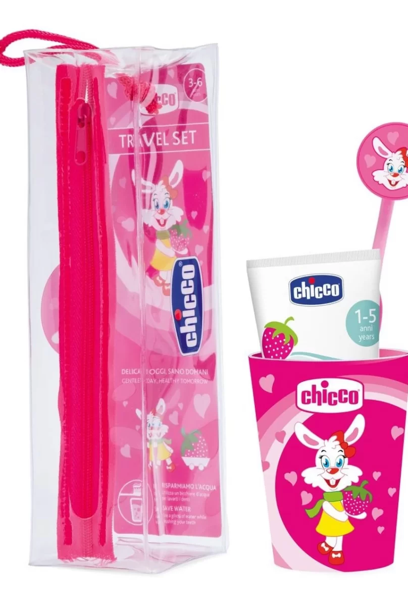 Chicco Diş Fırçası Seyahat Seti Bardaklı 3 Yaş+ Kız