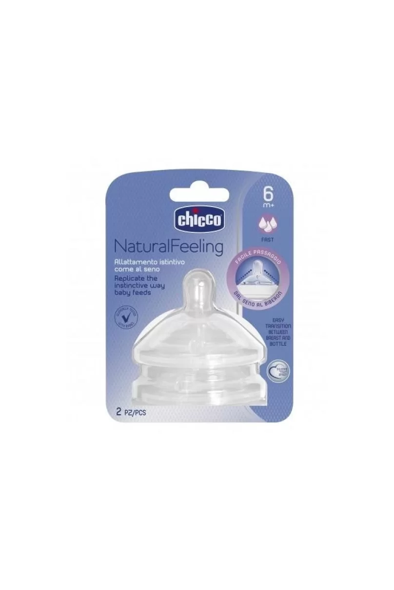 Chicco NaturalFeeling Biberon Emziği 6 Ay+ Hızlı Akış 2li