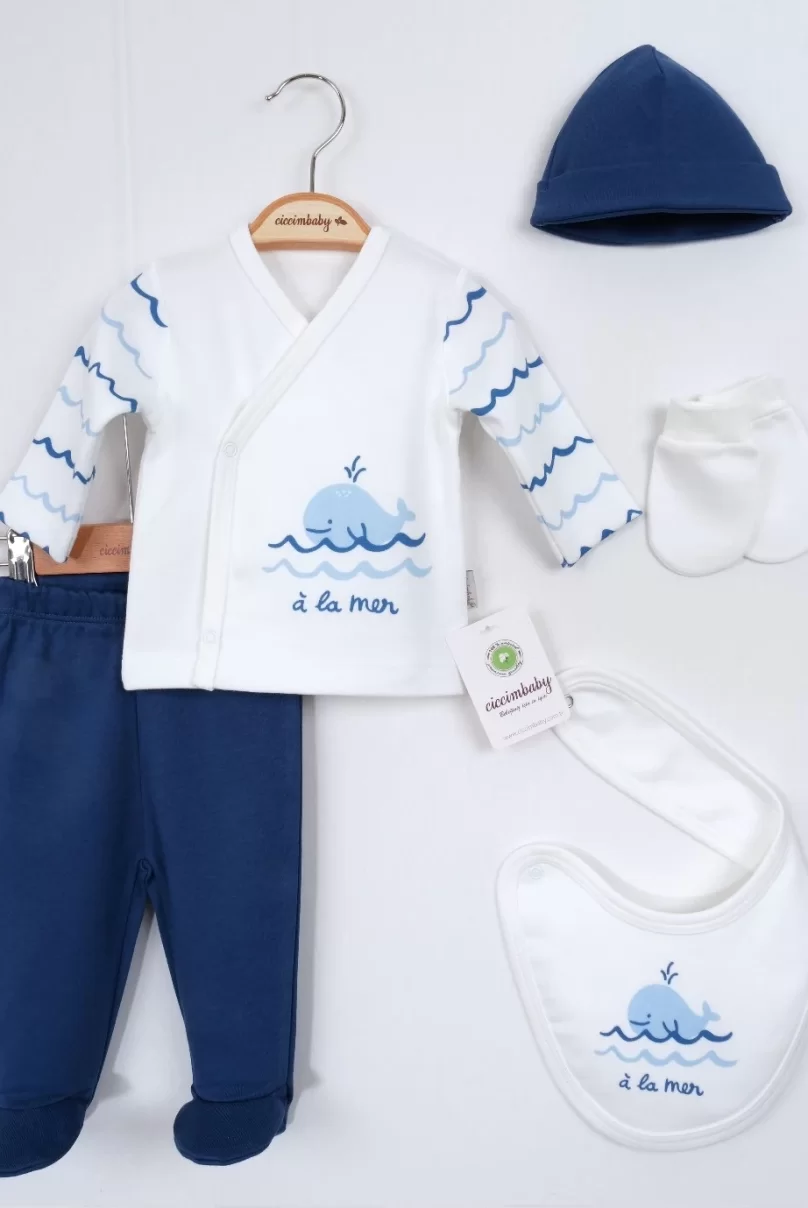 Ciccim Baby Balina 5Li Zıbın Set 4699 Lacivert