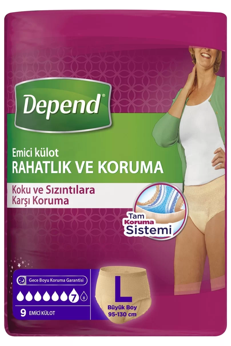 Depend Emici Külot Büyük Boy Kadın 9 Adet