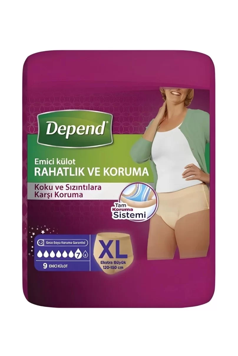 Depend Emici Külot Extra Büyük Boy Kadın 9 Adet