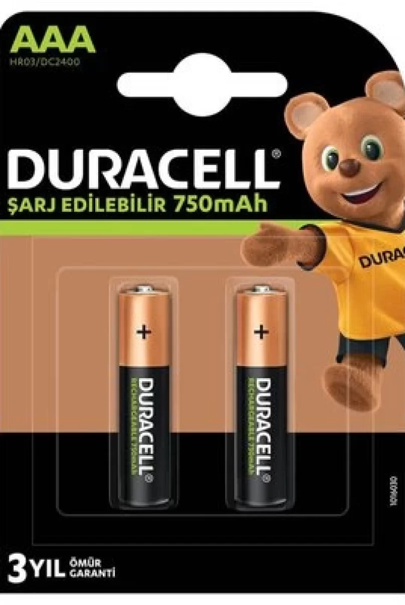 Duracell Şarj Edilebilir Pil 2Li AAA 750 mAh