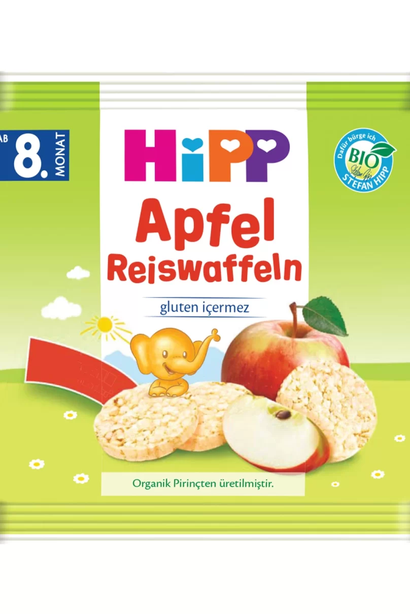 Hipp Organik Elmalı Pirinçli Bebek Gofreti 30 Gr