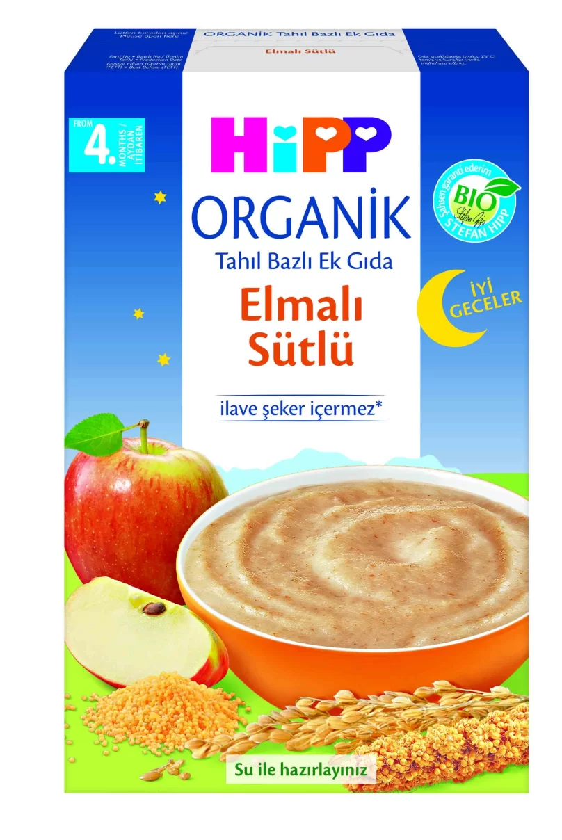 Hipp Organik İyi Geceler Elmalı Sütlü Tahıl Bazlı Ek Gıda 250 Gr