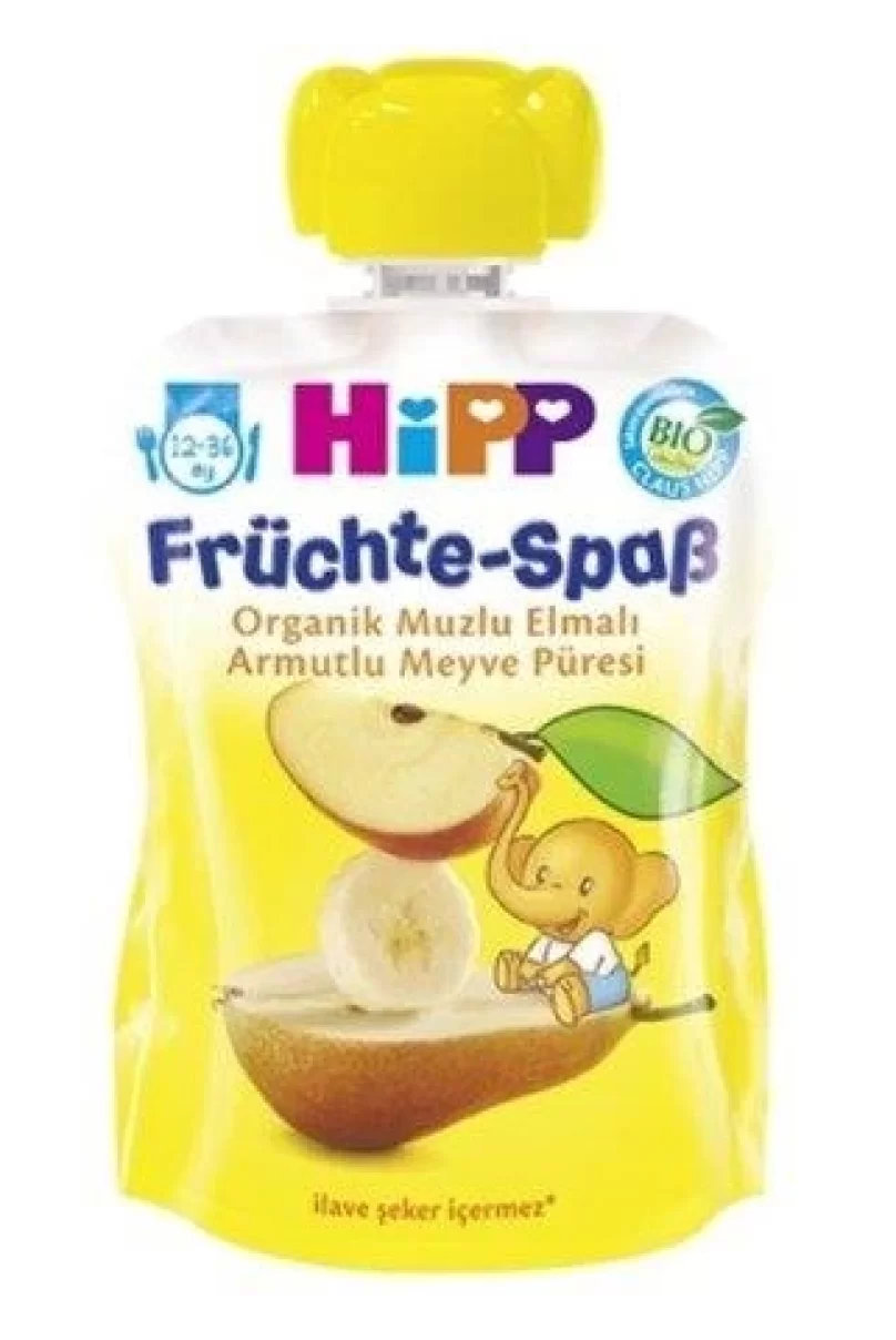 Hipp Organik Muzlu Elmalı Armutlu Meyve Püresi 100 Gr