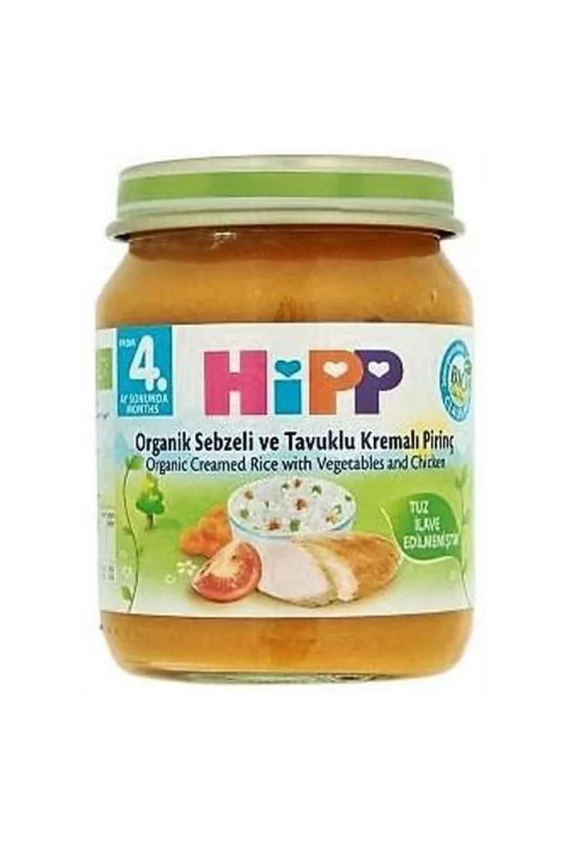 Hipp Organik Sebze ve Tavuklu Kremalı Pirinç 125 Gr