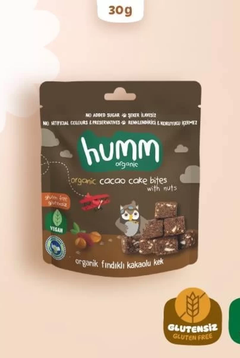 Humm Organik Fındıklı Kakaolu Vegan Kek 30 Gr