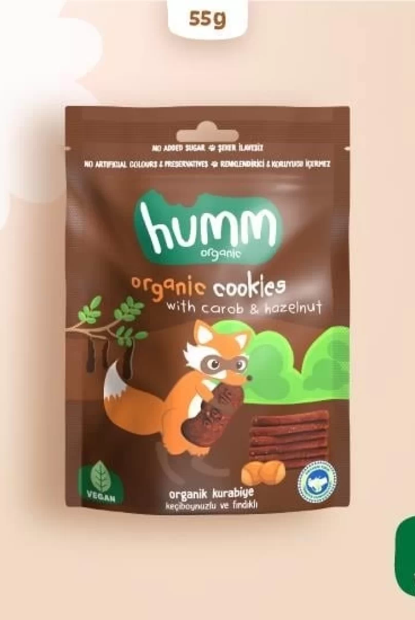 Humm Organik Keçiboynuzlu ve Fındıklı Vegan Kurabiye 55 Gr