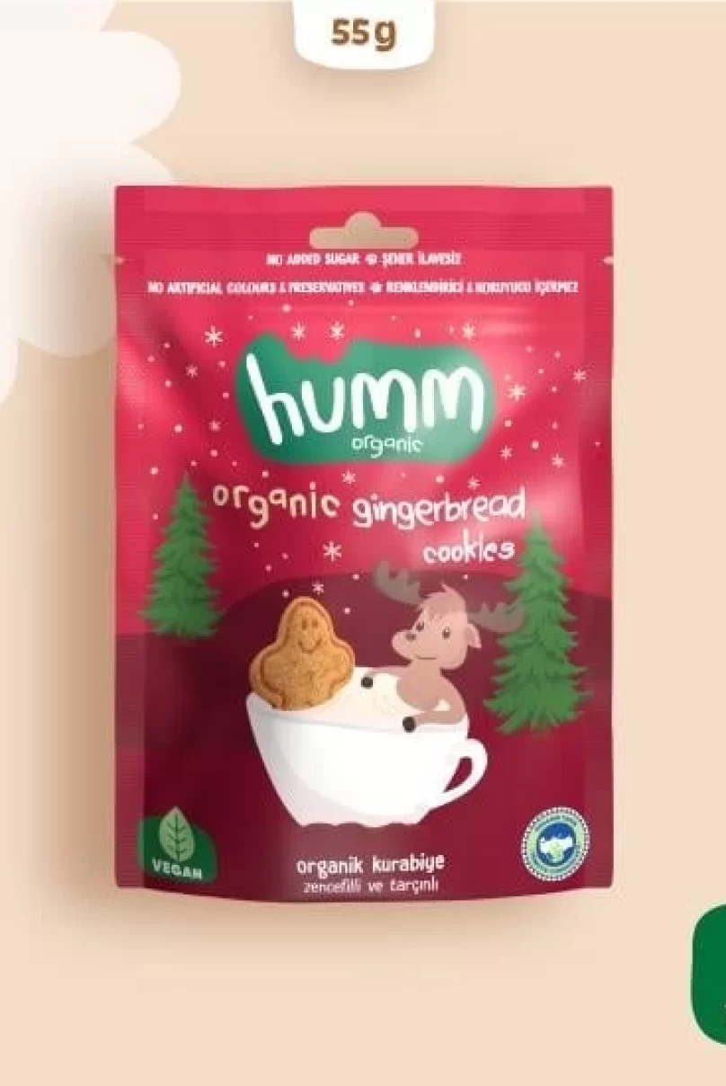 Humm Organik Zencefilli ve Tarçınlı Vegan Kurabiye 55 Gr