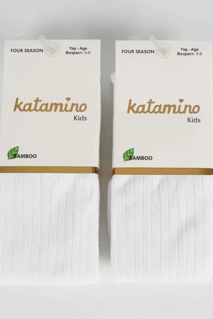 Katamino Beyza Kız Bambu Külotlu 1-5 Yaş K30205 Beyaz