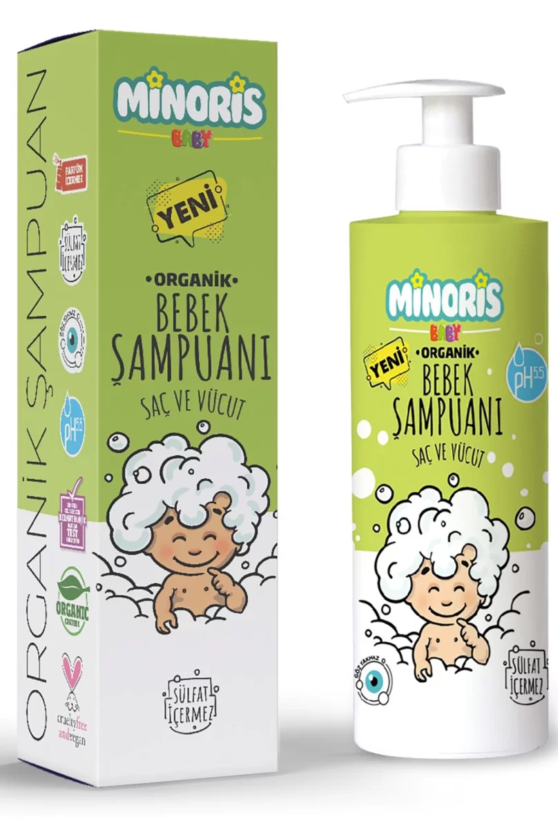 Minoris Baby Organik Bebek Saç ve Vücut Şampuanı 400ml