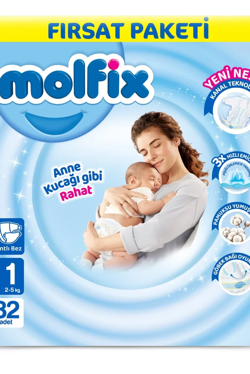 Molfix Bebek Bezi Fırsat Paketi 1 Beden 2-5 Kg 82 Adet