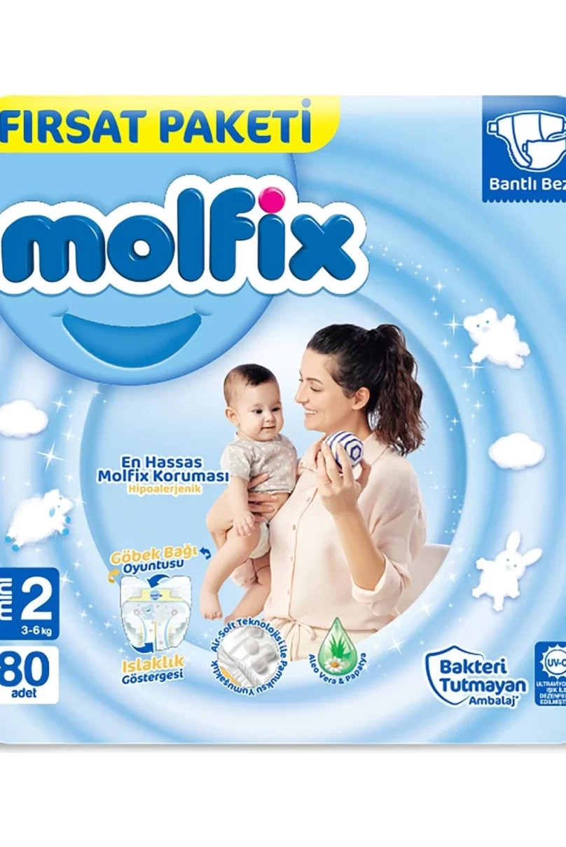 Molfix Bebek Bezi Fırsat Paketi 2 Beden 3-6 Kg 80 Adet