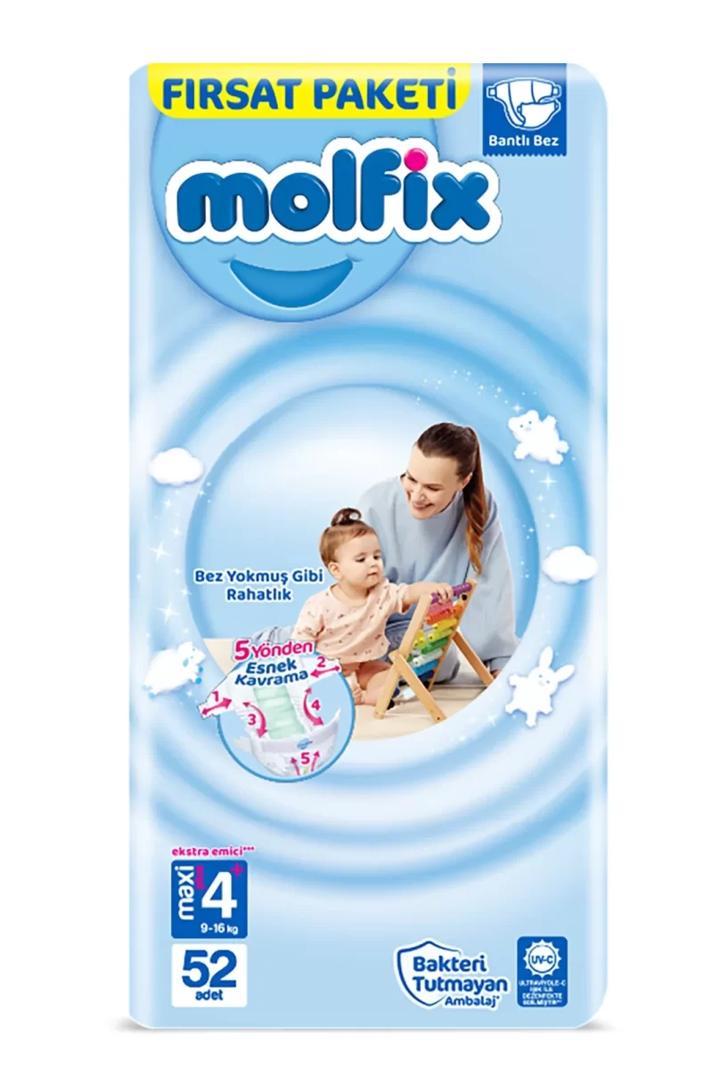 Molfix Bebek Bezi Fırsat Paketi 4+ Beden 9-16 Kg 52 Adet