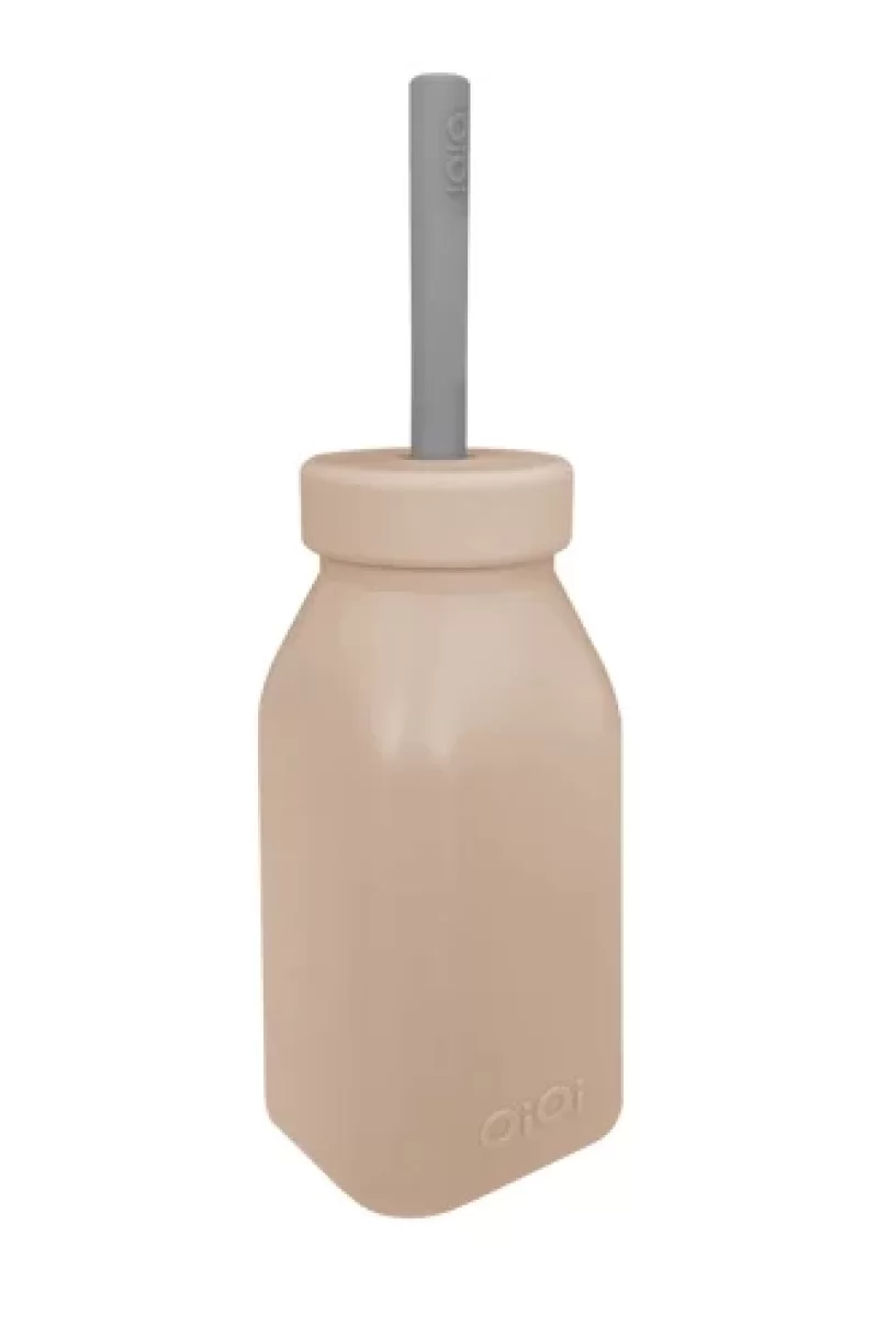 Oioi Şişe + Pipet 200ml Bubble Beige / Powder Grey